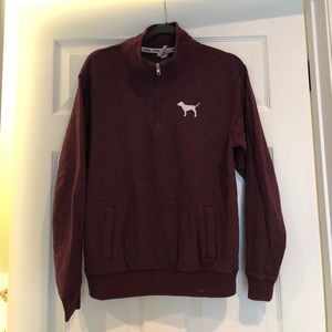 PINK Victoria’s Secret maroon half zip sweatshirt